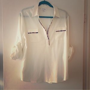 Calvin Klein leopard print placket top